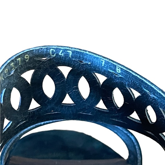 FERRAGAMO Black suede double strap slide on sandals Size 7 - Picture 8 of 8